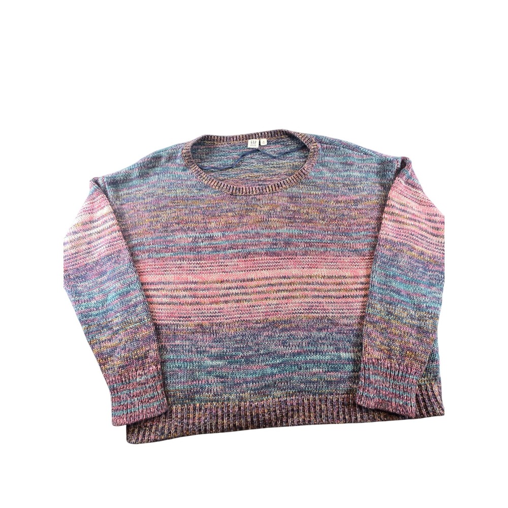 Gap For Good Women XL Multicolor Marled Space Dye Knit Crewneck Sweater Pullover